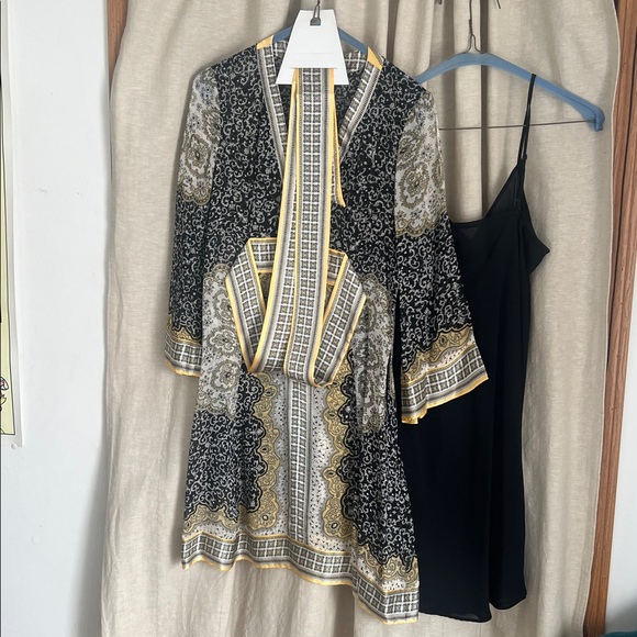 INC International Concepts Black and Gold Long Sleeve Dress - Picture 7 of 10